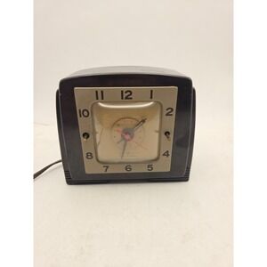 Vintage 40s General Electric Model 8H64 Alarm Clock with Radio WORKS FOR PARTS
